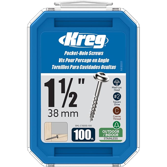 Kreg SML-C150-100 Coarse Pocket Screws 1-1/2 inch